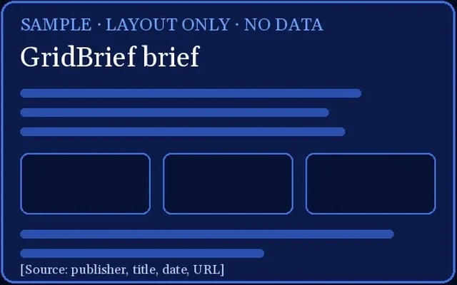 Sample GridBrief brief layout by East Bay Services Group, layout only with no data